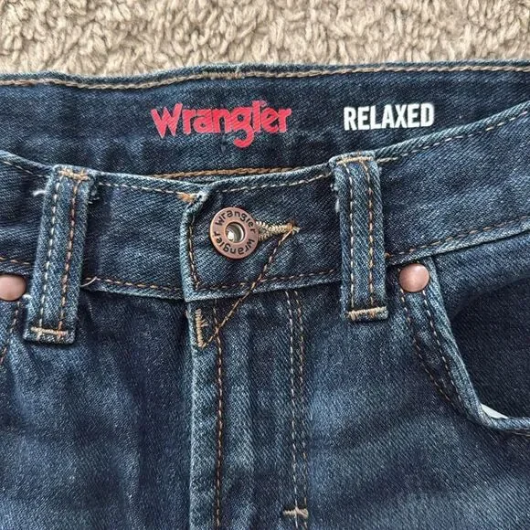Wrangler Boys Dark Blue Denim Jean Shorts Adjustable Waist - Picture 7 of 8
